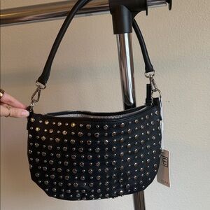 Urban Expressions Black and Silver Studded Shoulder Bag